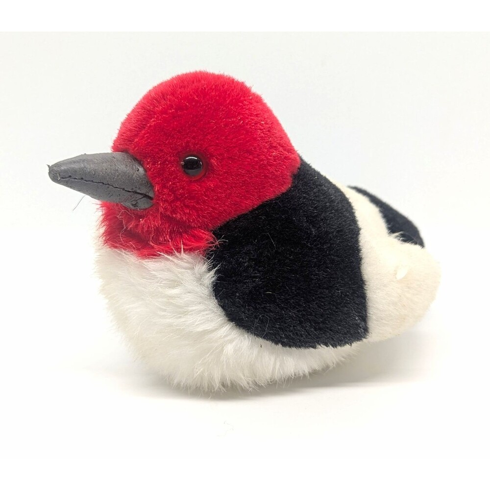 K&M International 2001 Vintage Mini Woodpecker Bird Plush Pellets Silent Stuffed